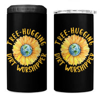 Earth Day Tree Hugging Dirt Worshipper 4 in 1 Can Cooler Tumbler Earth Sunflower