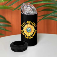 Earth Day Tree Hugging Dirt Worshipper 4 in 1 Can Cooler Tumbler Earth Sunflower