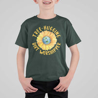 Earth Day Tree Hugging Dirt Worshipper T Shirt For Kid Earth Sunflower