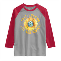 Earth Day Tree Hugging Dirt Worshipper Raglan Shirt Earth Sunflower