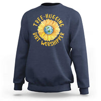 Earth Day Tree Hugging Dirt Worshipper Sweatshirt Earth Sunflower