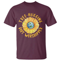 Earth Day Tree Hugging Dirt Worshipper T Shirt Earth Sunflower