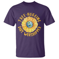 Earth Day Tree Hugging Dirt Worshipper T Shirt Earth Sunflower