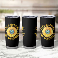 Earth Day Tree Hugging Dirt Worshipper Tumbler Cup Earth Sunflower