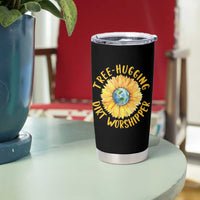 Earth Day Tree Hugging Dirt Worshipper Tumbler Cup Earth Sunflower