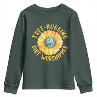 Earth Day Tree Hugging Dirt Worshipper Youth Sweatshirt Earth Sunflower