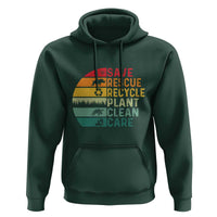 Earth Day Hoodie Save Bees Rescue Animals Recycle Plastic