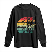 Earth Day Long Sleeve Shirt Save Bees Rescue Animals Recycle Plastic
