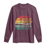 Earth Day Long Sleeve Shirt Save Bees Rescue Animals Recycle Plastic