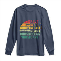 Earth Day Long Sleeve Shirt Save Bees Rescue Animals Recycle Plastic