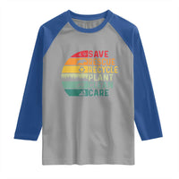 Earth Day Raglan Shirt Save Bees Rescue Animals Recycle Plastic