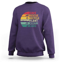 Earth Day Sweatshirt Save Bees Rescue Animals Recycle Plastic
