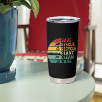 Earth Day Tumbler Cup Save Bees Rescue Animals Recycle Plastic
