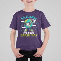 Funny Go Planet It's Your Earth Day T Shirt For Kid Dabbing Earth Flower