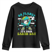 Funny Go Planet It's Your Earth Day Youth Sweatshirt Dabbing Earth Flower