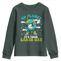 Funny Go Planet It's Your Earth Day Youth Sweatshirt Dabbing Earth Flower