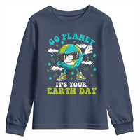 Funny Go Planet It's Your Earth Day Youth Sweatshirt Dabbing Earth Flower