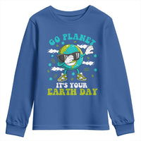 Funny Go Planet It's Your Earth Day Youth Sweatshirt Dabbing Earth Flower