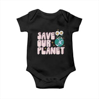 Earth Day Save Our Planet Baby Onesie Cute Retro Groove Flower