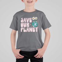 Earth Day Save Our Planet T Shirt For Kid Cute Retro Groove Flower