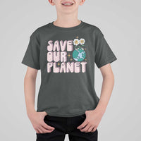 Earth Day Save Our Planet T Shirt For Kid Cute Retro Groove Flower