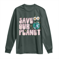 Earth Day Save Our Planet Long Sleeve Shirt Cute Retro Groove Flower