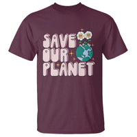 Earth Day Save Our Planet T Shirt Cute Retro Groove Flower