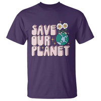 Earth Day Save Our Planet T Shirt Cute Retro Groove Flower