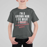 Girl Grandpa T Shirt For Kid Funny I Am A Grown Man I Do What My Granddaughter Wants