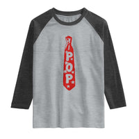 Pop Tie Star Dad Music Lover Fathers Day Raglan Shirt