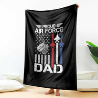 Proud Air Force Dad Throw Blanket Military Army Father Vintage American Flag