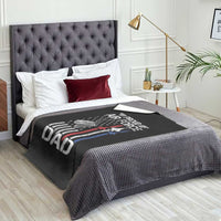 Proud Air Force Dad Throw Blanket Military Army Father Vintage American Flag