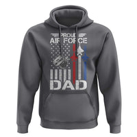 Proud Air Force Dad Hoodie Military Army Father Vintage American Flag