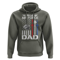 Proud Air Force Dad Hoodie Military Army Father Vintage American Flag