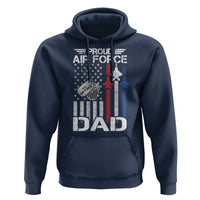 Proud Air Force Dad Hoodie Military Army Father Vintage American Flag