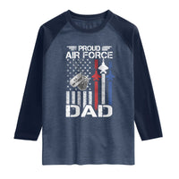 Proud Air Force Dad Raglan Shirt Military Army Father Vintage American Flag