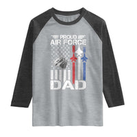 Proud Air Force Dad Raglan Shirt Military Army Father Vintage American Flag