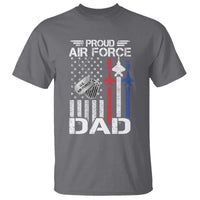 Proud Air Force Dad T Shirt Military Army Father Vintage American Flag