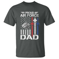Proud Air Force Dad T Shirt Military Army Father Vintage American Flag