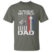 Proud Air Force Dad T Shirt Military Army Father Vintage American Flag