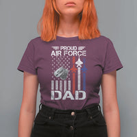 Proud Air Force Dad T Shirt For Women Military Army Father Vintage American Flag