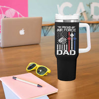 Proud Air Force Dad Tumbler With Handle Military Army Father Vintage American Flag
