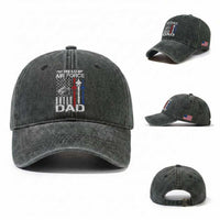Proud Air Force Dad Washed Cotton Baseball Cap Military Army Father Vintage American Flag