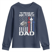 Proud Air Force Dad Youth Sweatshirt Military Army Father Vintage American Flag