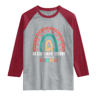 After Every Storm There Is A Rainbow Raglan Shirt Pregnancy Announcement