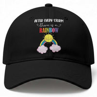 After Every Storm There Is A Rainbow Baseball Cap Sentimental Pregnancy Announcement