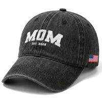Mom Est 2026 Washed Cotton Baseball Cap Promoted To Mommy Mother's Day