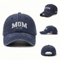 Mom Est 2026 Washed Cotton Baseball Cap Promoted To Mommy Mother's Day