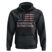 ER Nurse Emegency Department Hoodie Vintage American Flag Healthcare Nursing