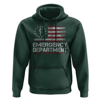 ER Nurse Emegency Department Hoodie Vintage American Flag Healthcare Nursing